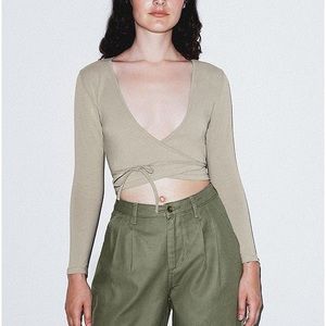 American Apparel wrap front crop top